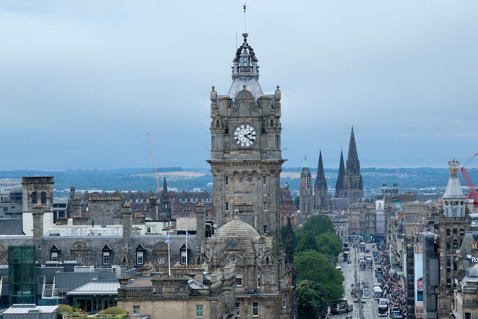 The clock tower of the Balmoral above Princes Street