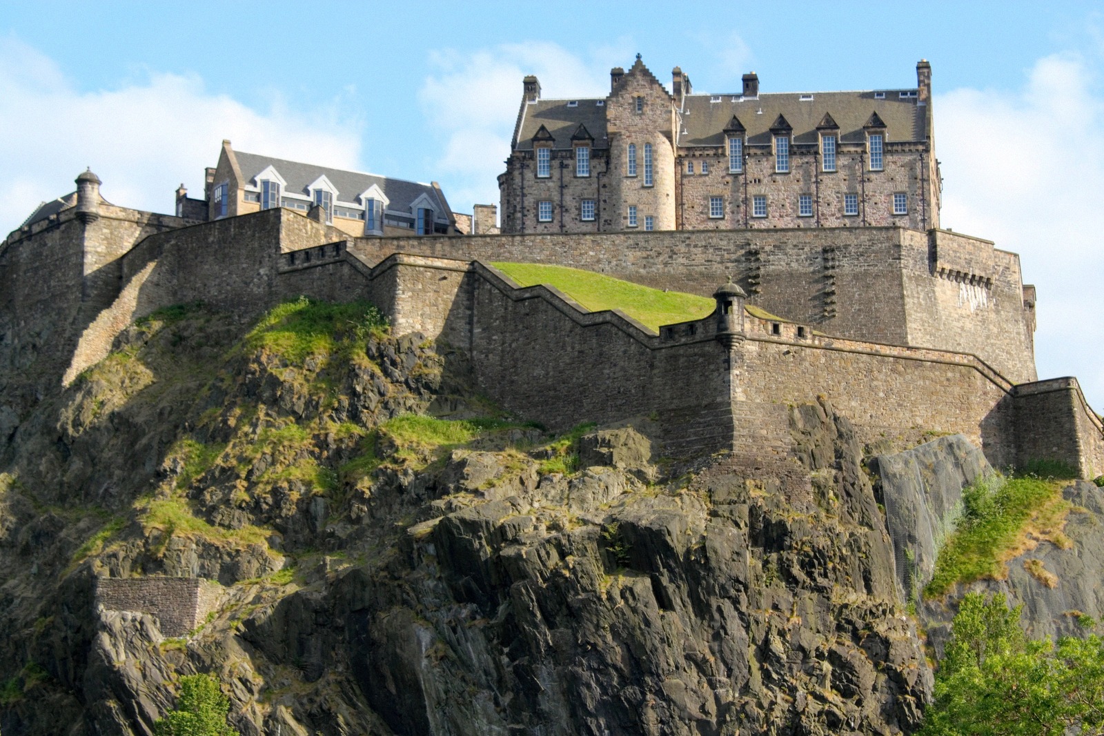 The fortress walls of Edinburgh Castle on Castle Rock