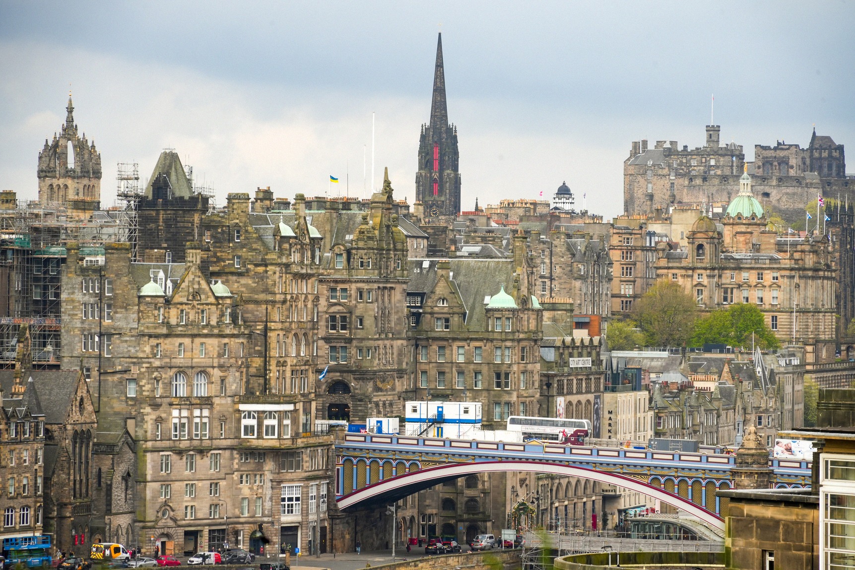 Edinburgh's Old Town with North Bridge, St Giles' Cathedral and the Castle